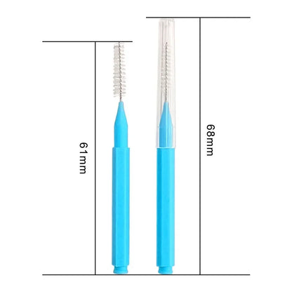 30/60Pcs 0.6-1.2mm Interdental Brushes Health Care Teeth Push-Pull Brush Removes Food Plaque Whitening Cleaner Oral Hygiene Tool