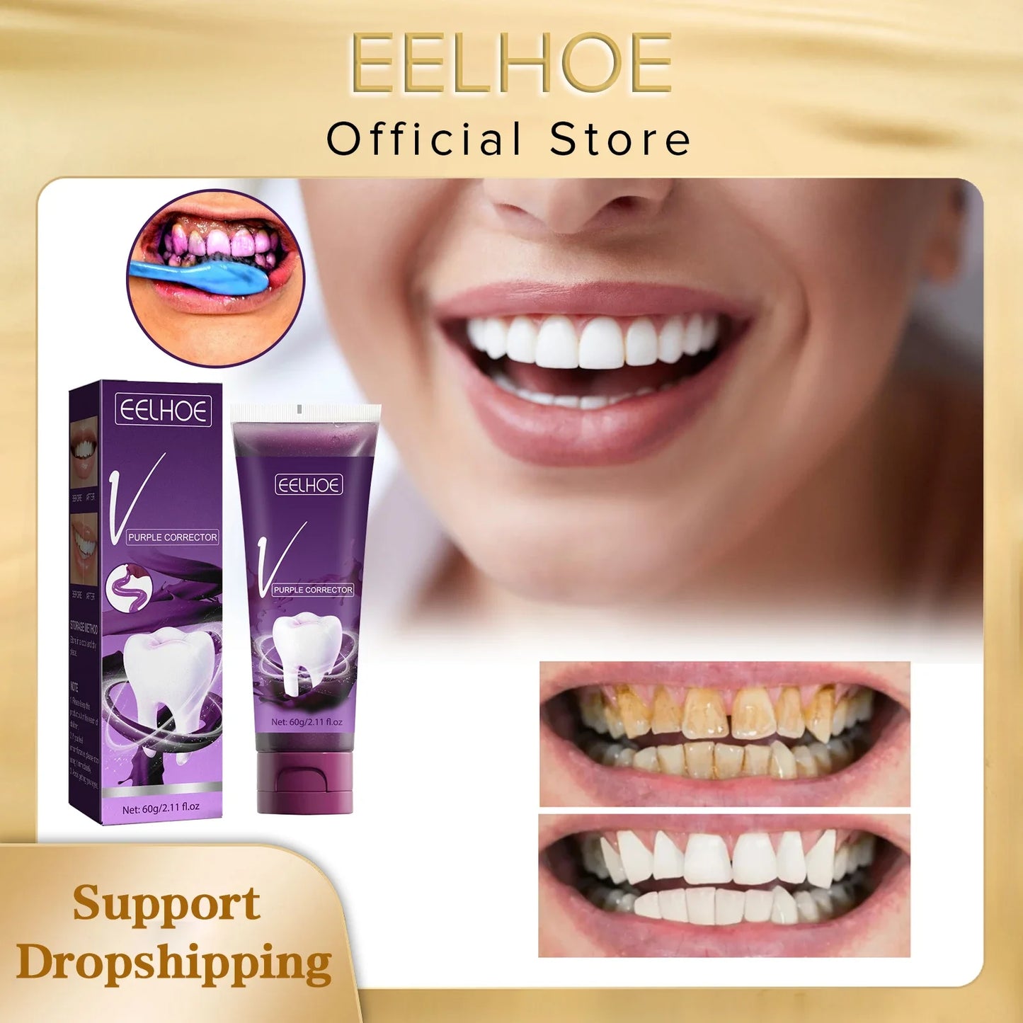 EELHOE Toothpaste Whitening Teeth Removes Coffee Smoke Stains Fresh Breath Oral Hygiene Care Toothpaste Fast and Free Shipping