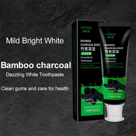 Bamboo Charcoal Black Toothpaste Deep Clean Mint Flavor Teeth Whitening Bad Breath Stains Oral Care 110g зубная паста