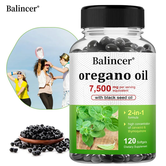 Balincer Oregano Oil Capsule 30/60/120 Softgels, Natural Immune Support Promotes Healthy Digestion&Gut Flora Dietary Supplement