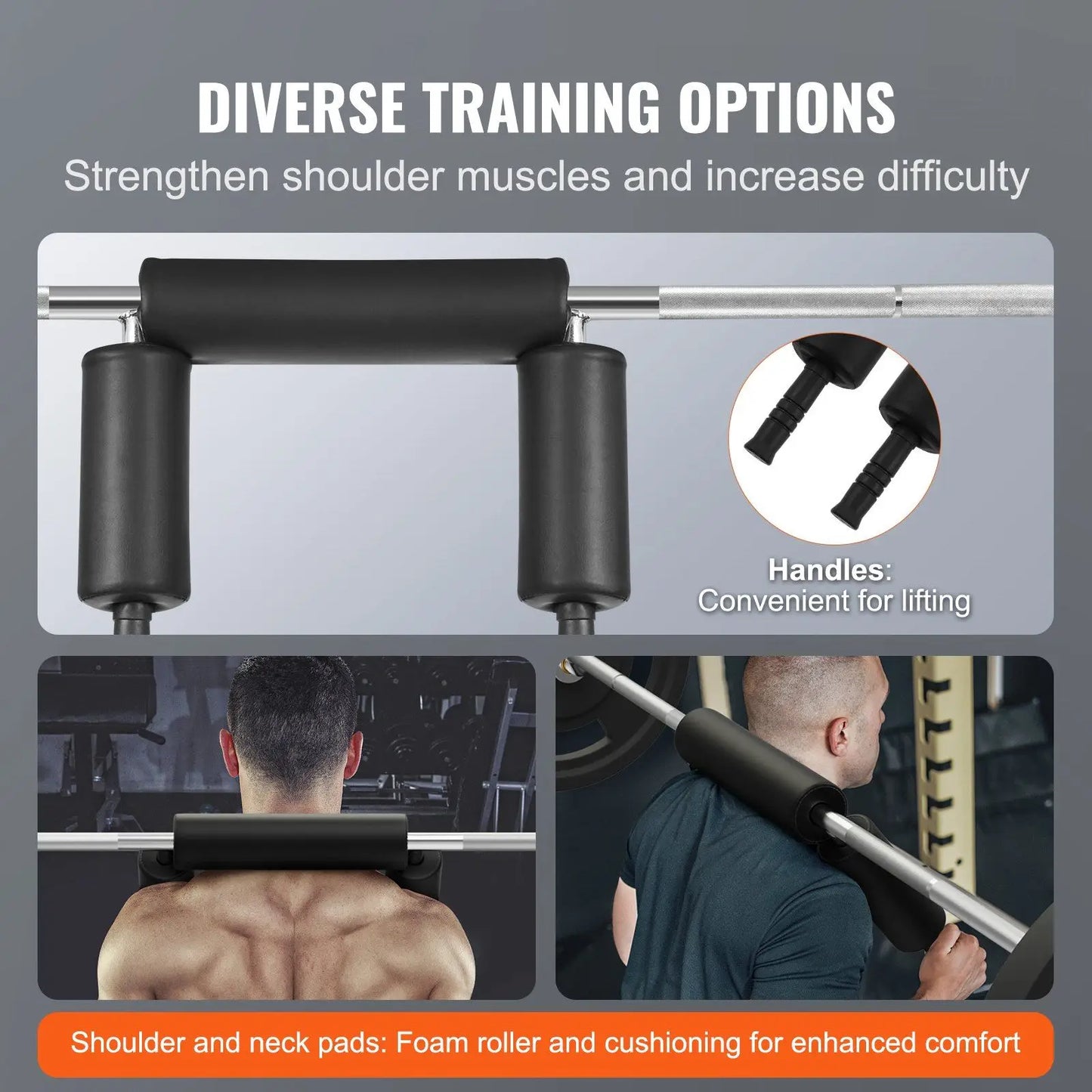 Safety Squat Bar, 700 LBS Fitness Squat Bar, Safety Squat Bar Attachment with Shoulder and Arm Pads, 28mm Diameter Weight Bar, I